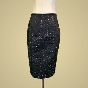 Narciso Rodriguez Black & White Speckled Jacquard Pencil Skirt Size 40 = Size 4